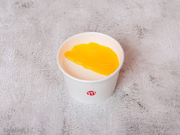Baked Yoghurt, Mango Topping <br> زبادي مخبوز مع طبقة من المانجو