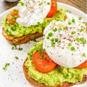 Avo on Toast, poached egg 2Pcs