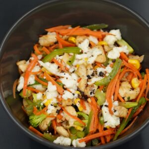 Sauted Veg, Chciken Cheese Salad