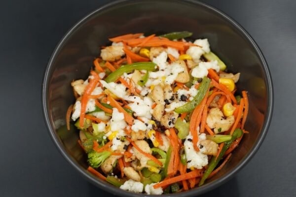 Sauted Veg, Chciken Cheese Salad