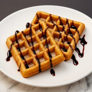 Waffles Crunch, Chocolate Sauce (Belgian) <br> وافل كرانش، صلصة الشوكولاتة (بلجيكي)